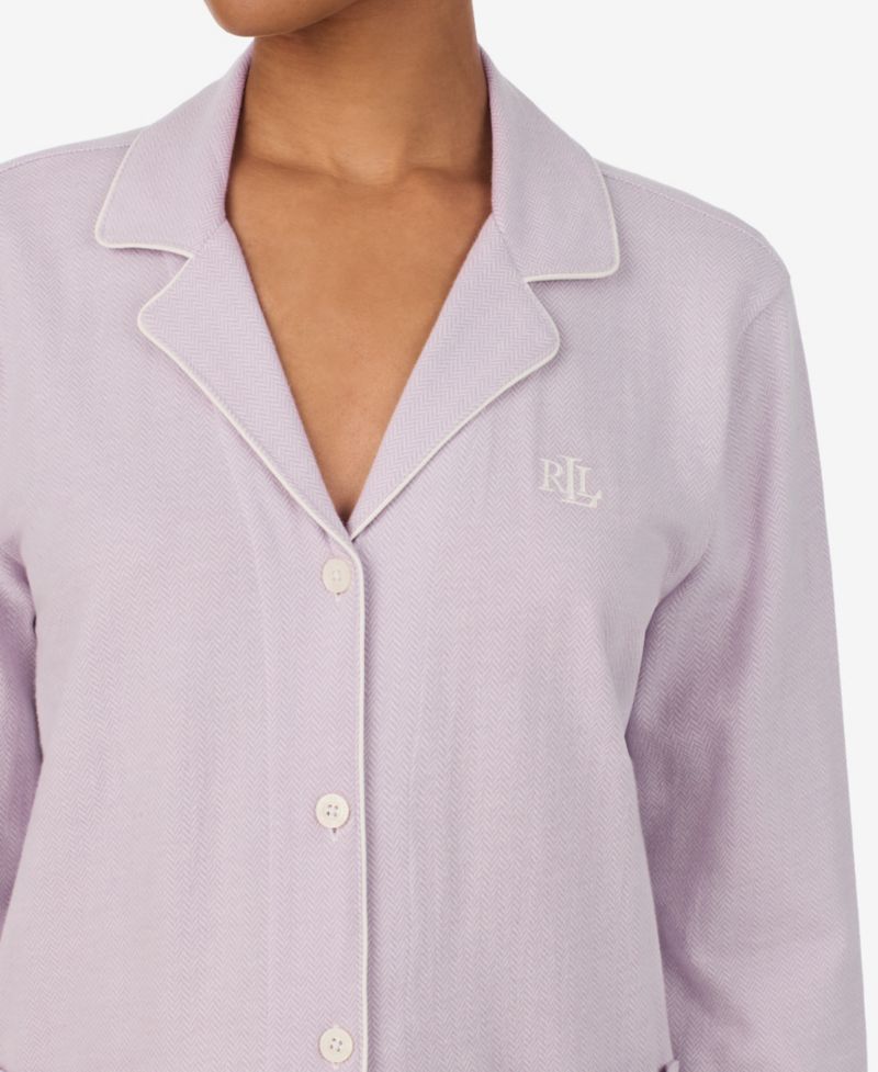 Women's Notch Collar and Mid-Rise Pant Set