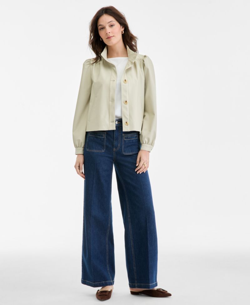 Women's Femme Cropped Faux Leather Jacket