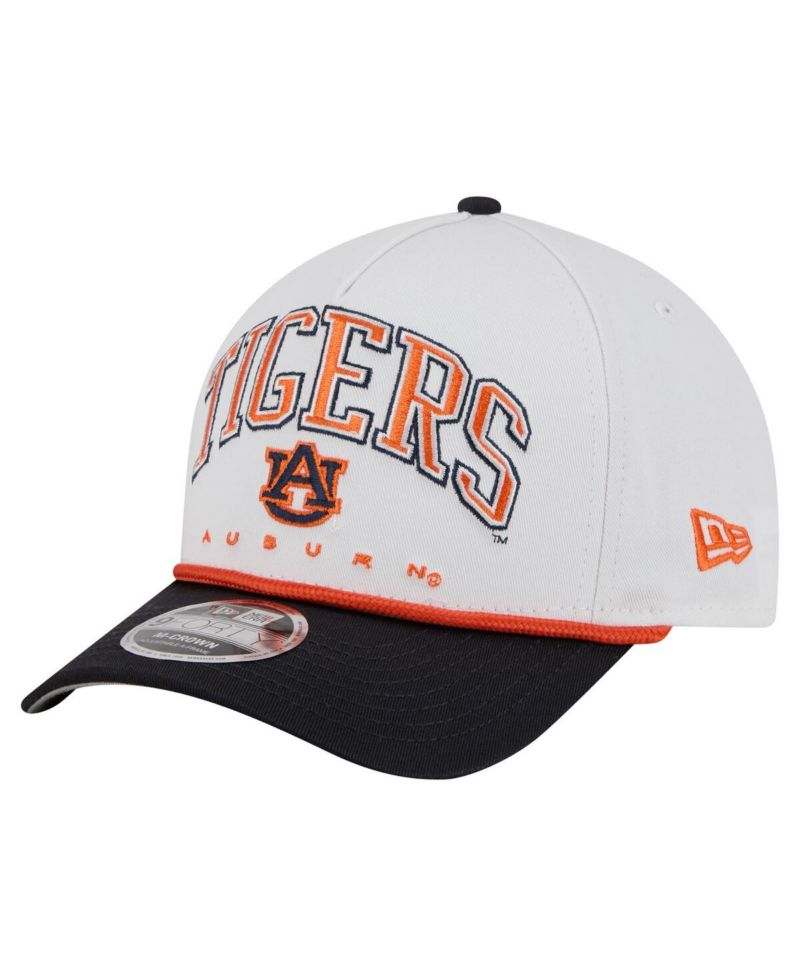 Men's White/Navy Auburn Tigers Arch Two-Tone Rope 9FORTY A-Frame M-Crown Adjustable Hat