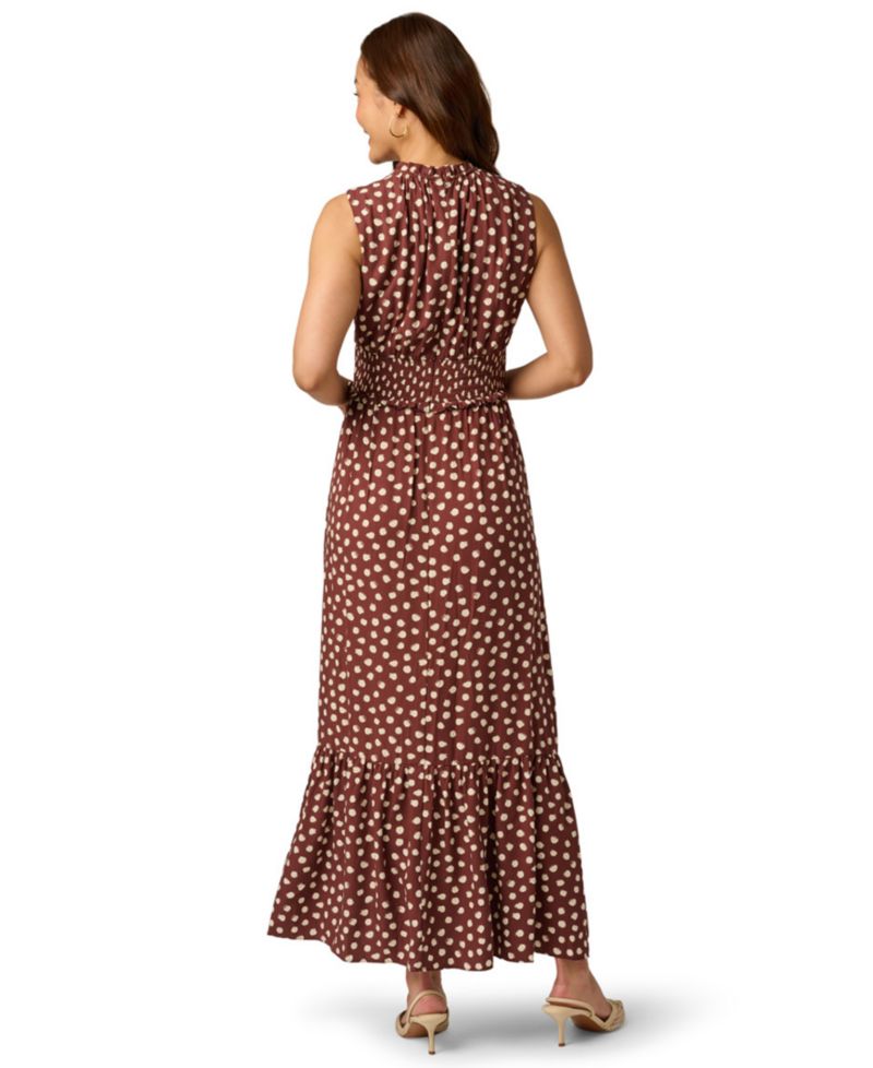 Women's Printed Smocked Maxi Dress