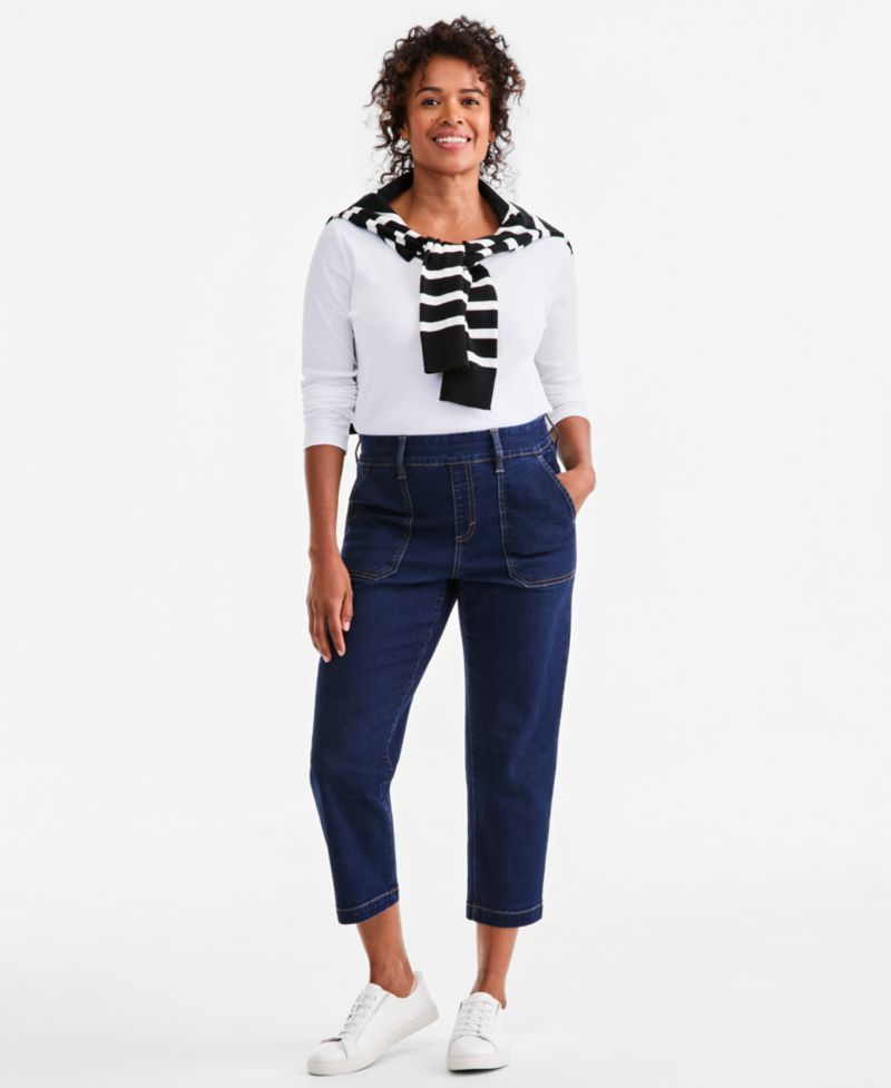 Women's High-Rise Pull-On Utility Ankle Jeans