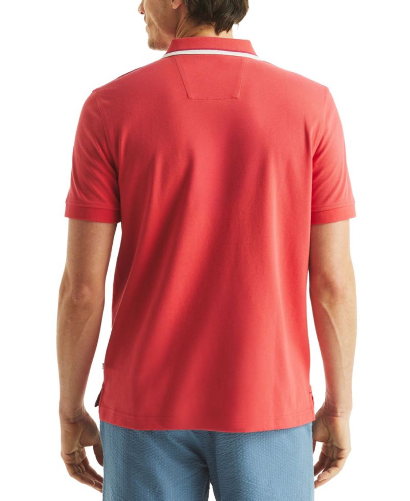 Men's Textured Tipped Collar Polo Shirt