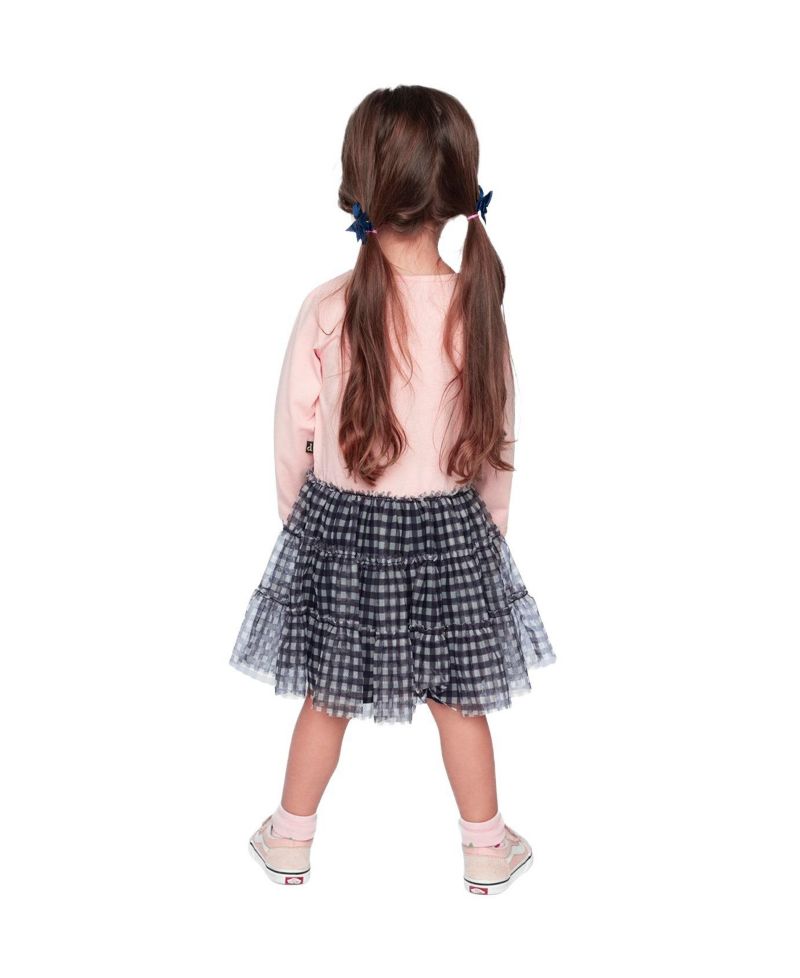 Little and Big Girl 6-8 Bi-Material Dress
