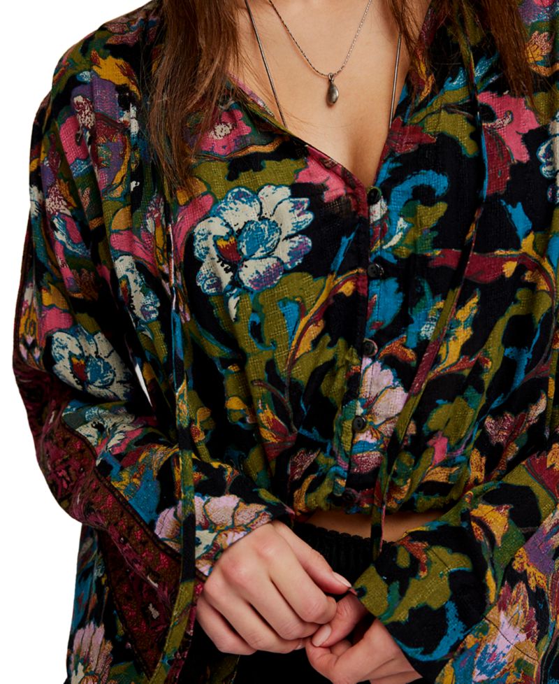 Women's Juliette Floral-Print V-Neck Bell-Sleeve Blouse