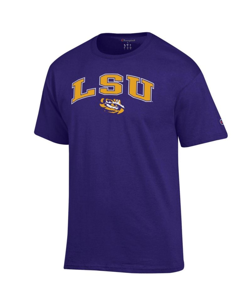 Men's Purple LSU Tigers Arch Over Logo T-Shirt