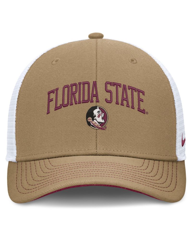 Men's and Women's Beige/Garnet Florida State Seminoles Primetime Arched Trucker Adjustable Hat