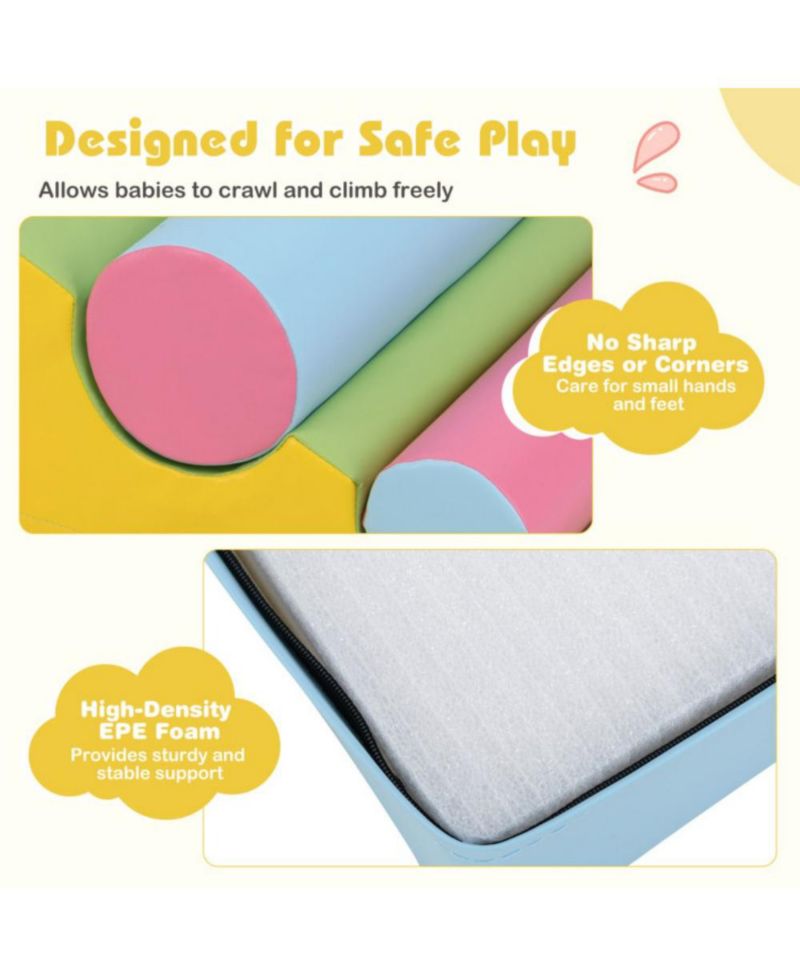 Soft Foam Climbing Block Set for Toddlers with Stackable Shapes