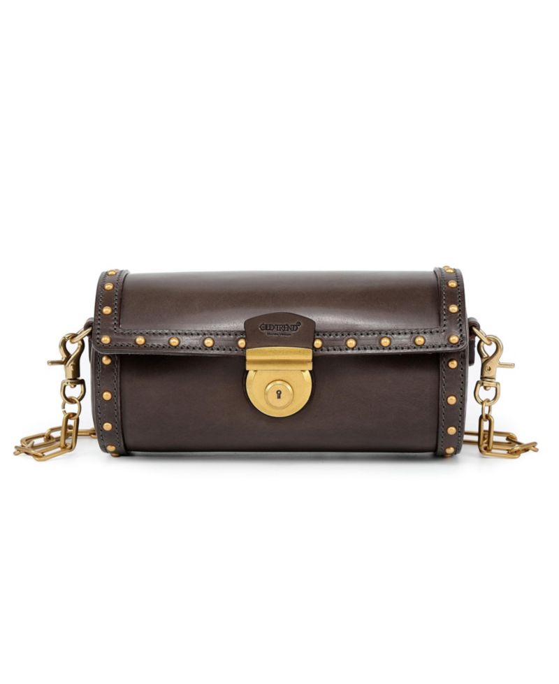 Oranda Small Leather Barrel Crossbody Bag