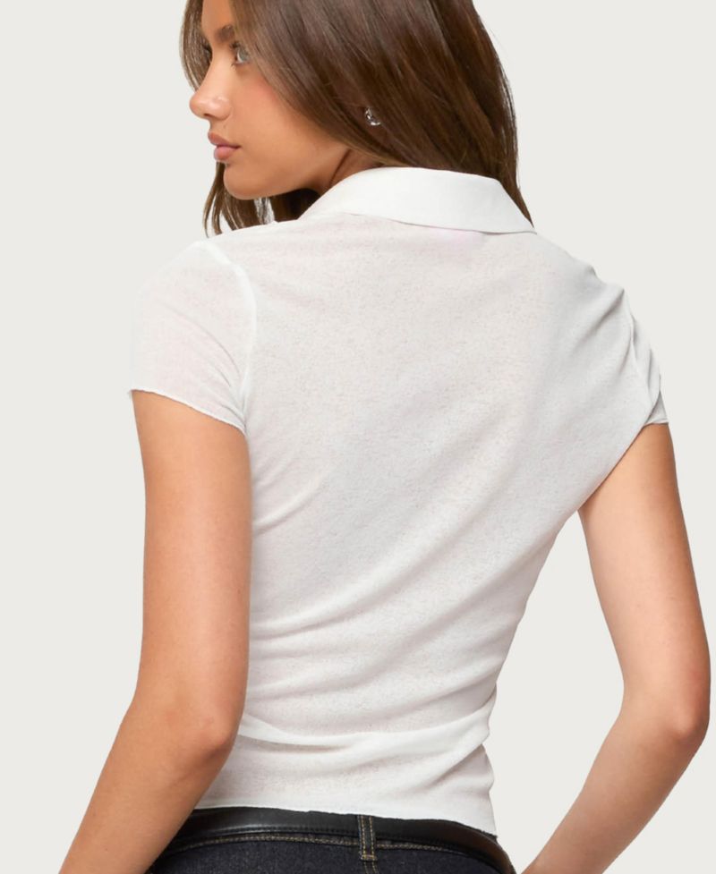 Women's Geena Semi Sheer Button Up Shirt