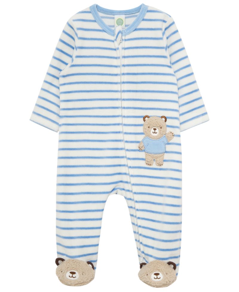 Baby Boys' Fuzzy Bear Footie Coverall