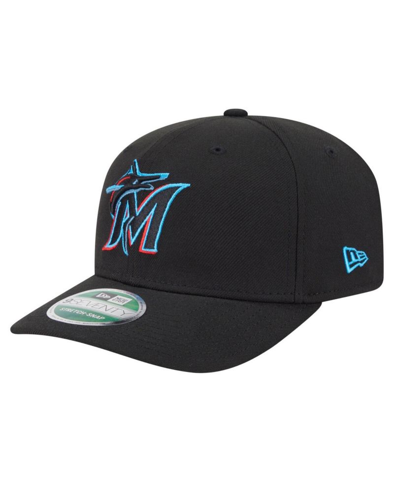 Men's Black Miami Marlins Player Replica 9SEVENTY Adjustable Hat