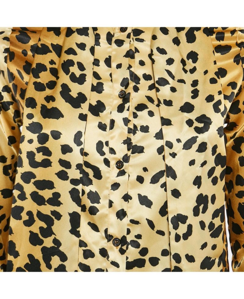 Women's Brown Leopard Print Satin Mini Dress