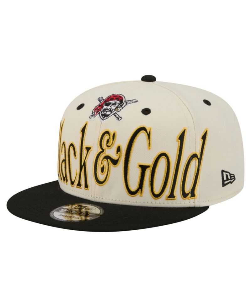 Men's Cream Pittsburgh Pirates Oversized Slogan 9FIFTY Snapback Hat