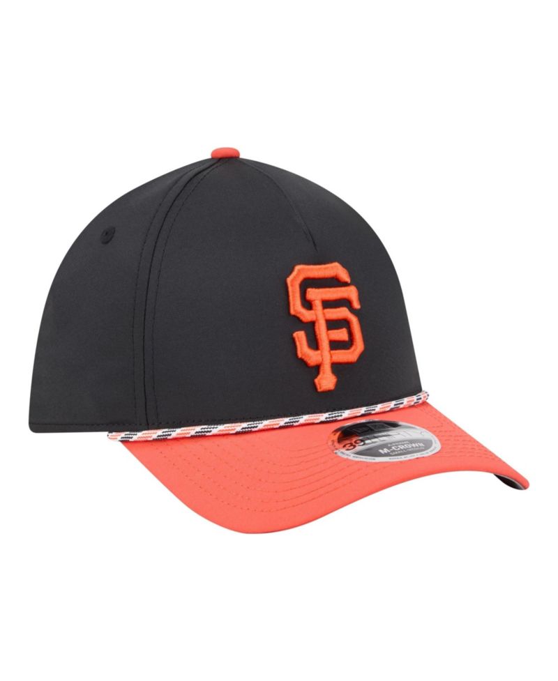 Men's Black/Orange San Francisco Giants Rope M-Crown A-Frame 39THIRTY Flex Hat