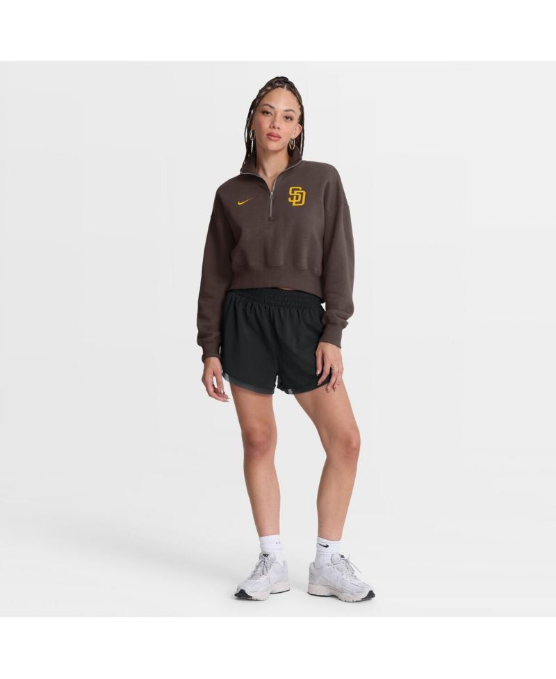 Women's Brown San Diego Padres Primetime Phoenix Fleece Half-Zip Sweatshirt