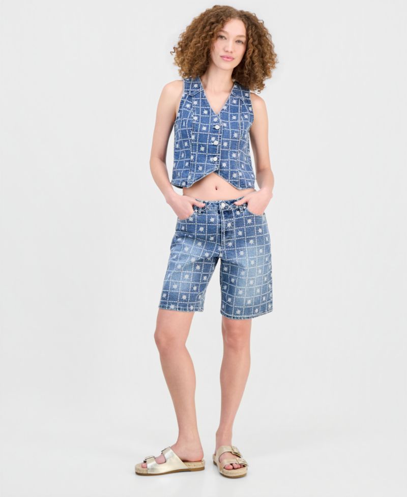 Women's Patchwork Embroidered Denim Vest