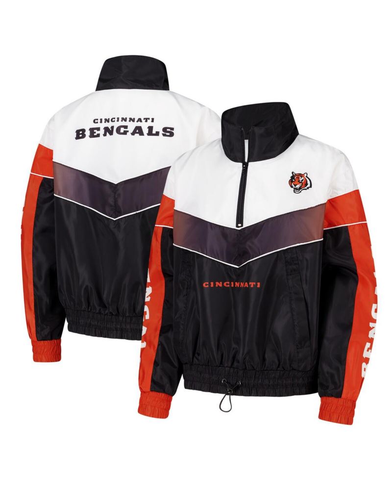 Women's Black Cincinnati Bengals 1/4 Zip Track Jacket