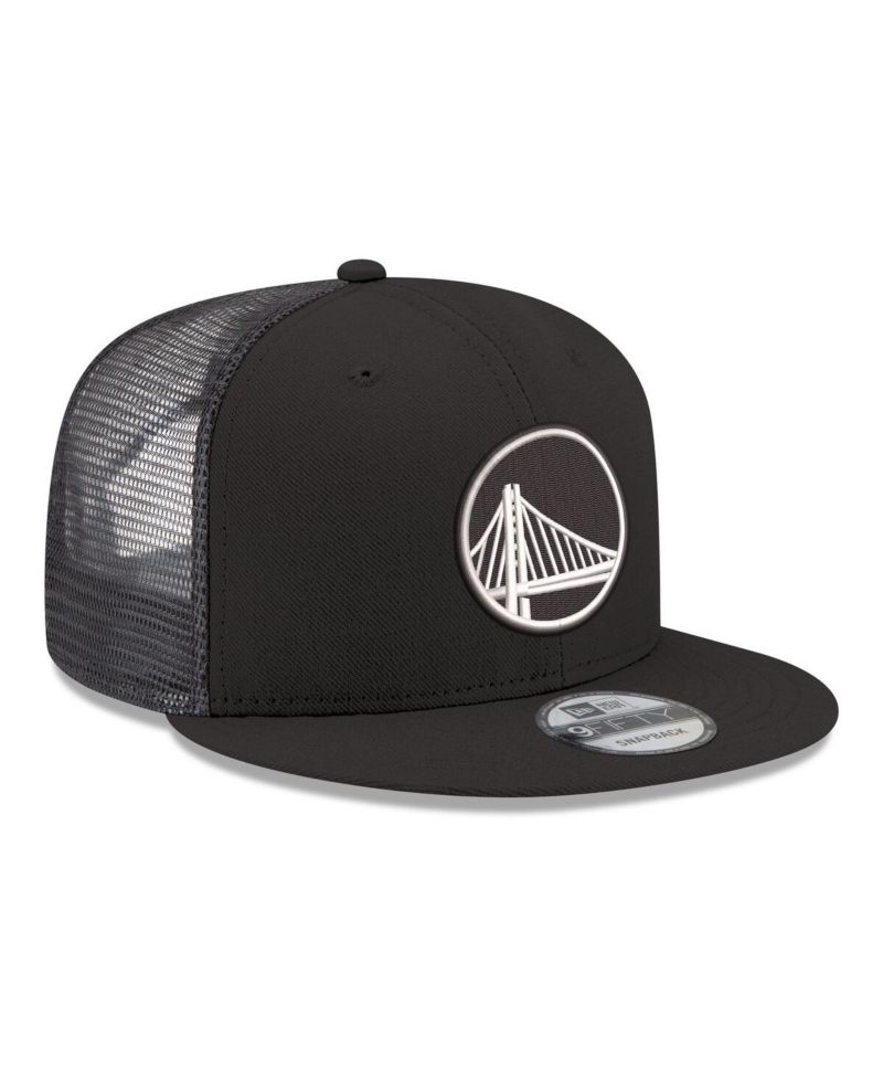 Men's Black Golden State Warriors Core Logo Meshback 9FIFTY Snapback Hat