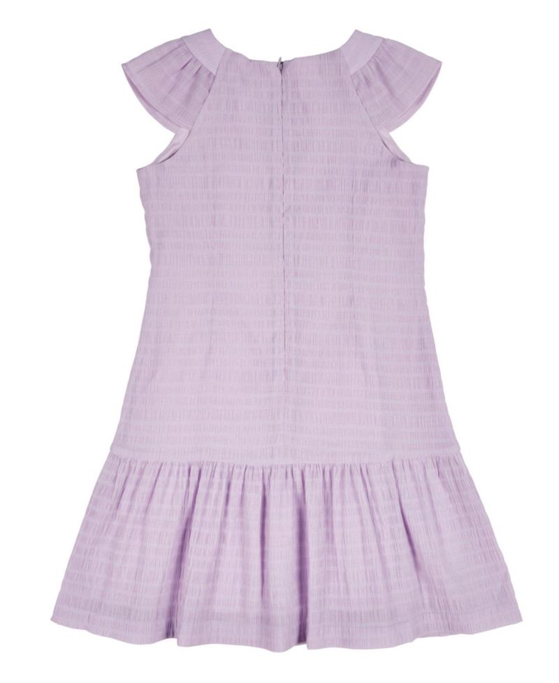 Big Girls Crinkle Lawn Dress With Shirred Hem Ruffle