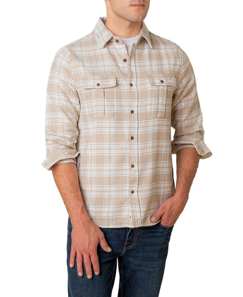 Men's Hope and Henry Organic Flannel Double Pocket Button Down Shirt