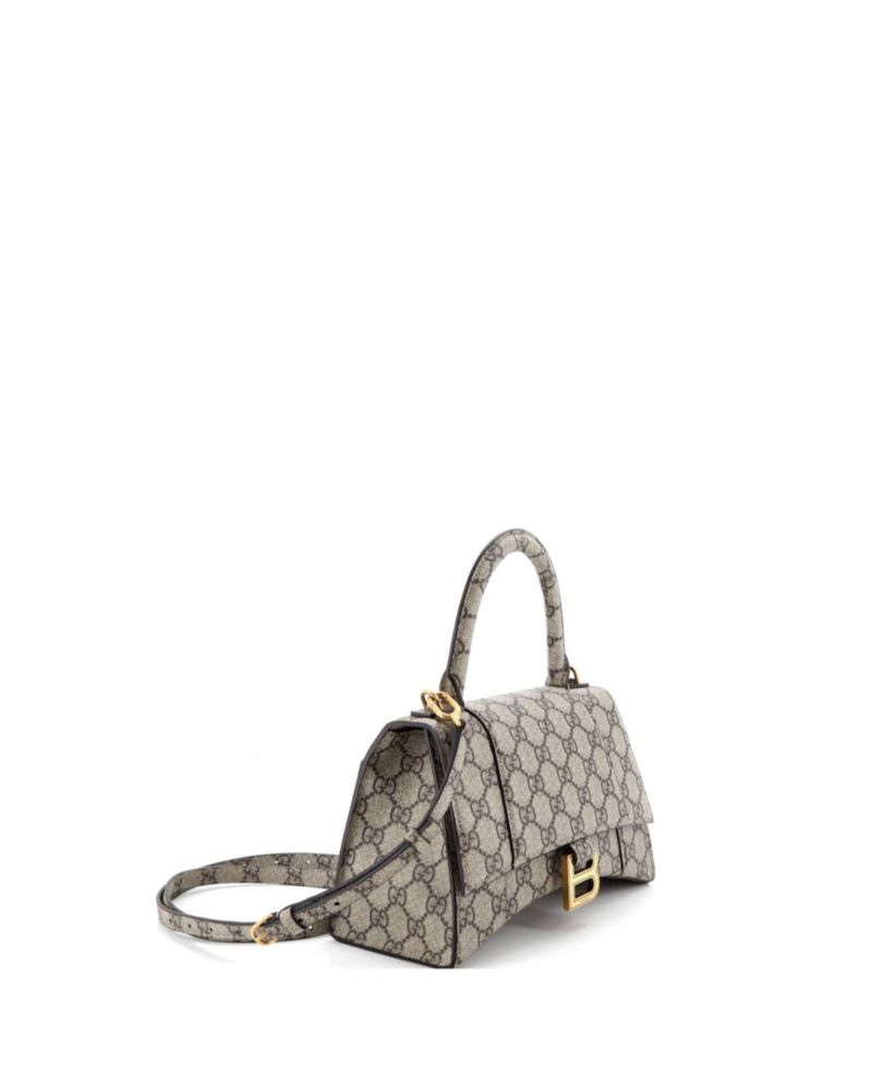 Small x Balenciaga The Hacker Project Hourglass Top Handle Bag GG Coated Canvas