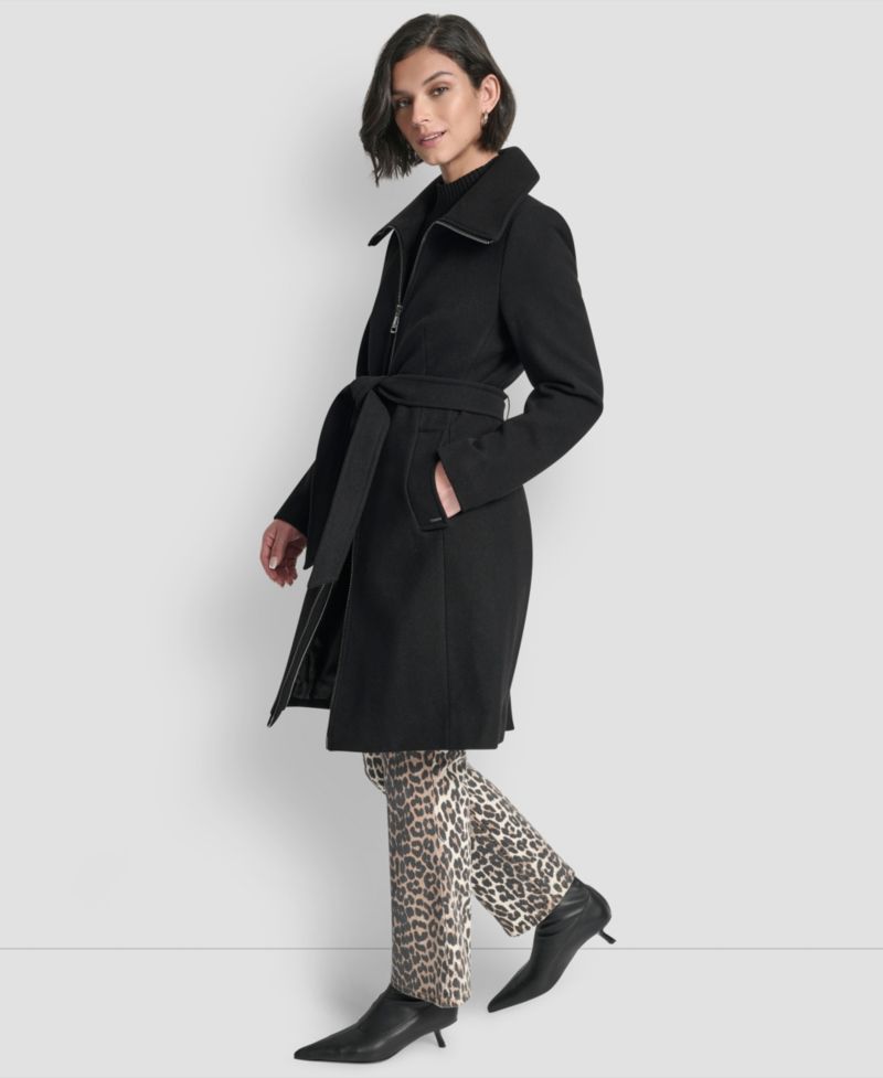 Women's Collared Neck Belted Coat