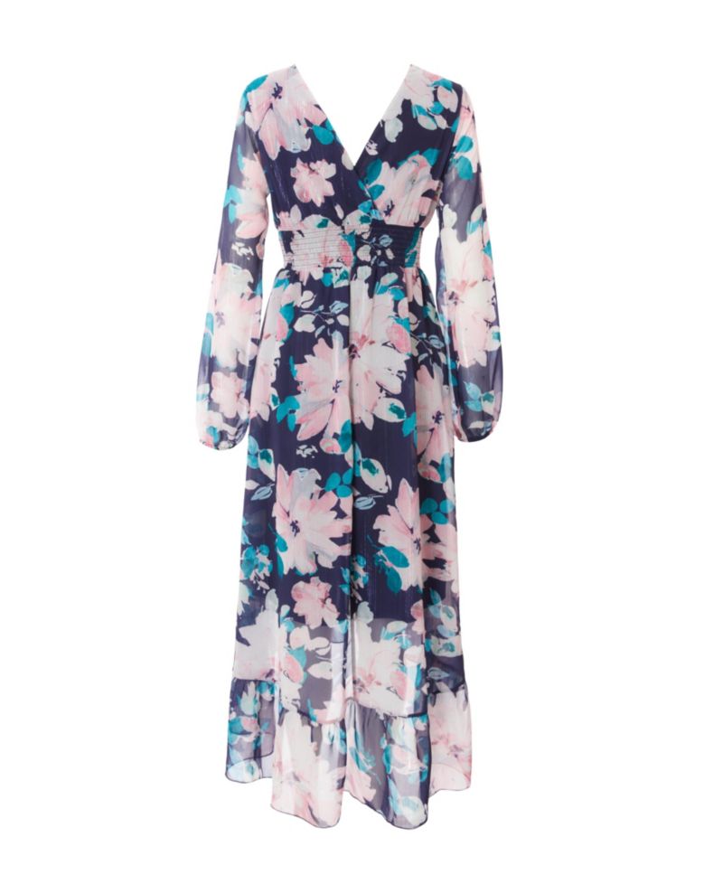 Women's Chiffon Long Sleeve Midaxi Dress
