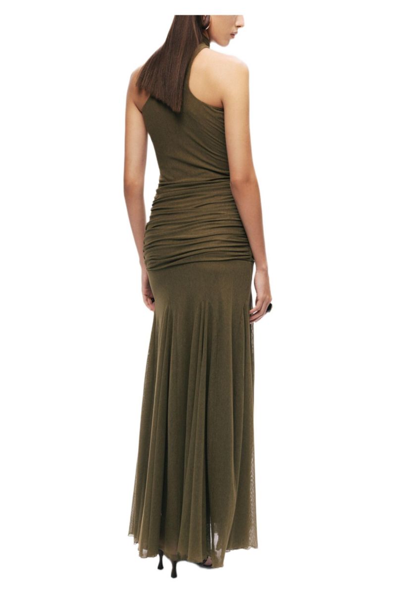 Women's Halter Neck Draped Maxi Dress
