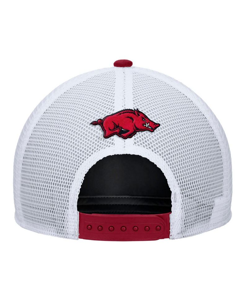 Men's Cardinal Arkansas Razorbacks 2025 On-Field Rise Trucker Performance Adjustable Hat