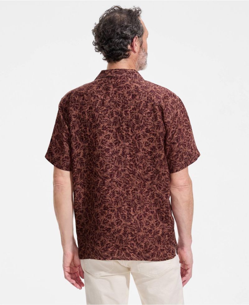 Men's Short Sleeve Linen Hawaiian Camp Collar Shirt