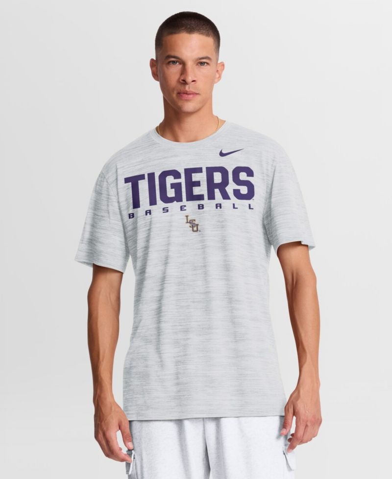 Men's White LSU Tigers Dugout Velocity Dri-FIT T-Shirt