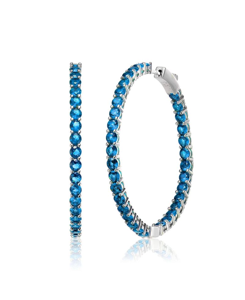 Sparkling Inside Out Cubic Zirconia Big Hoop Earrings