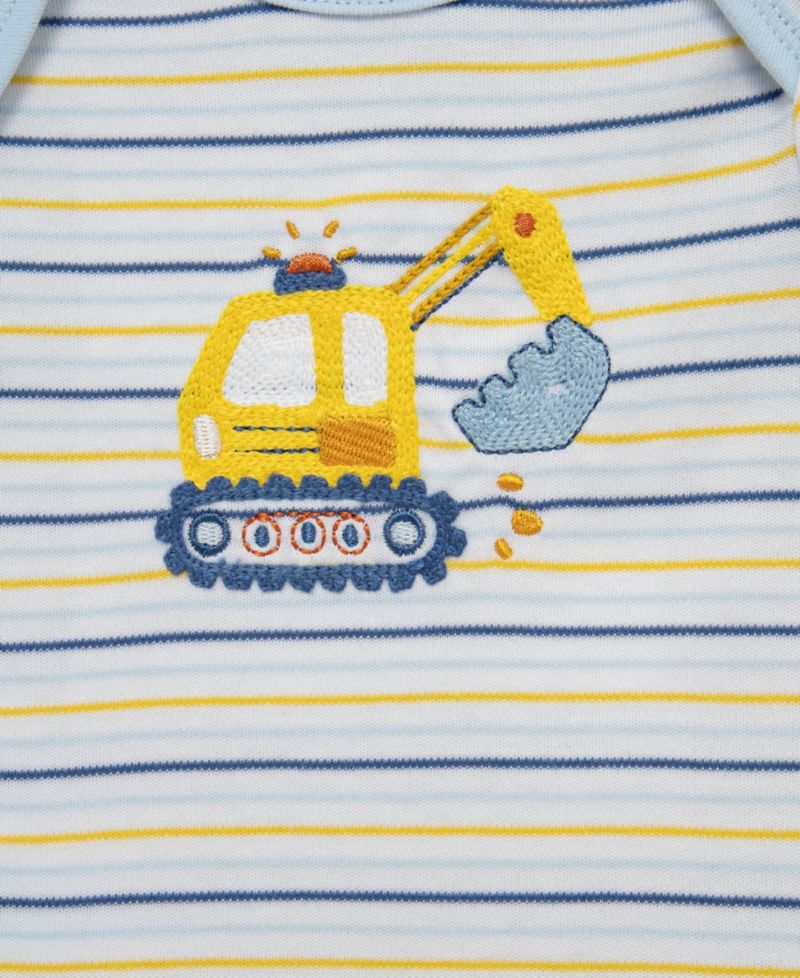 Baby Boys' Construction Short-Sleeve Bodysuit, Pants & Hat, 3-Piece Set