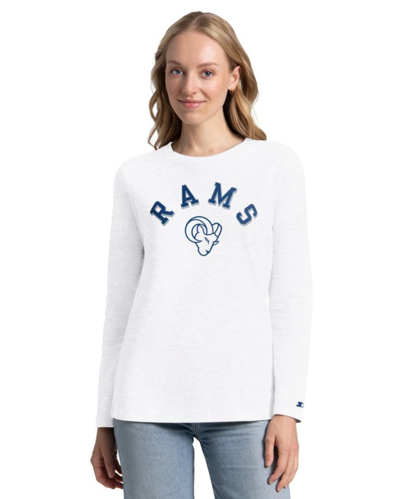 Women's Royal/Ash Los Angeles Rams Short Sleeve Long Sleeve T-Shirt Combo Pack