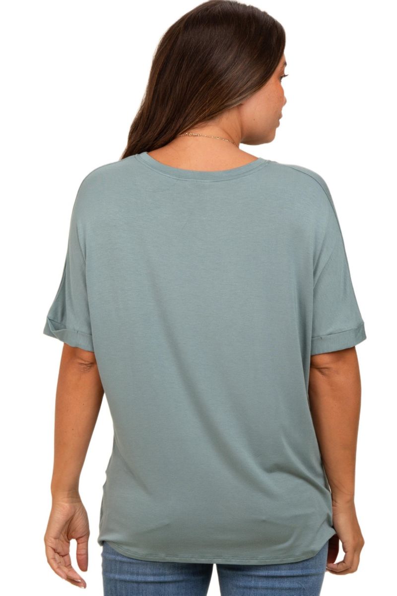 Women's Light Olive Relaxed Fit T-Shirt