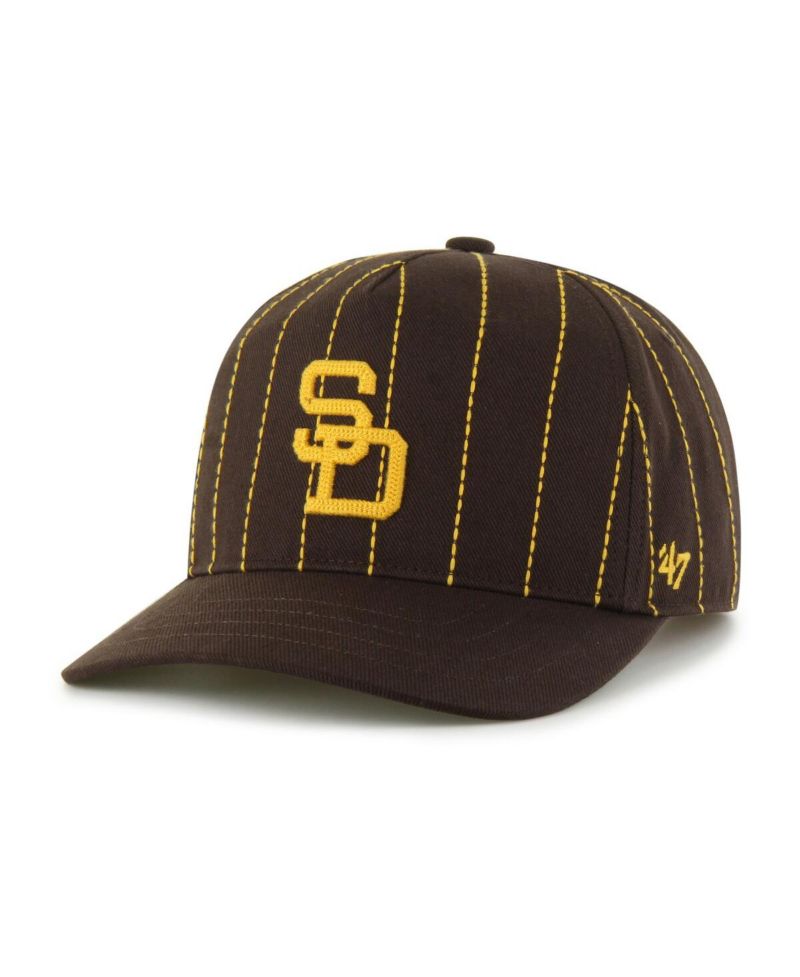 x Rawlings Men's Brown San Diego Padres Pinstripe Hitch Adjustable Hat