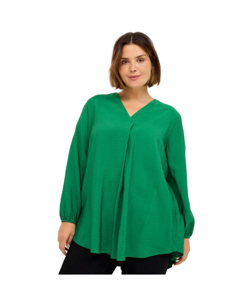 Women's Long Sleeve Inverted Pleat Tunic