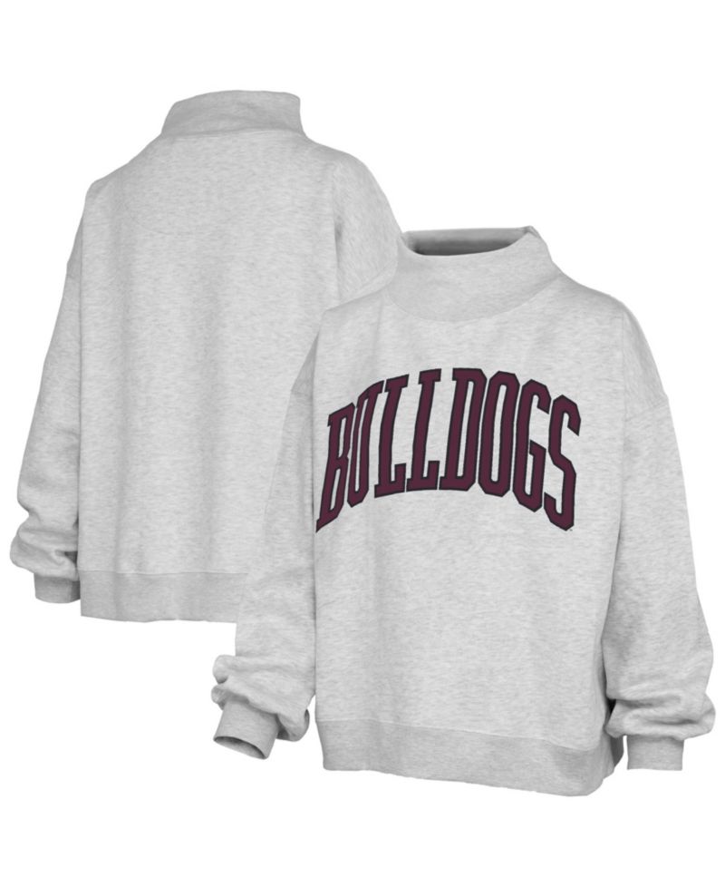 Women's Nelson Mississippi State Bulldogs Oversized Fleece-Lined Mock Neck Sweatshirt