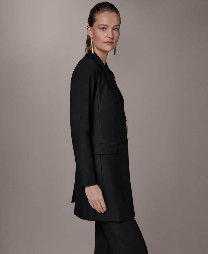 Petite Collarless Blazer