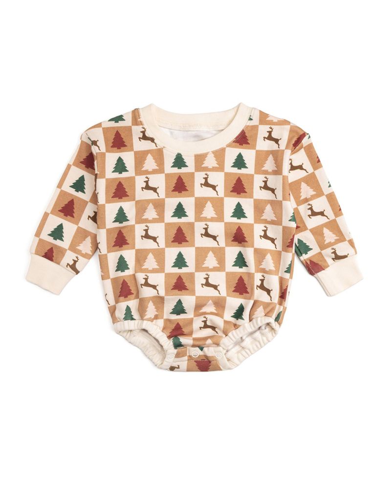 Baby Boys Cabin Christmas Long Sleeve Romper