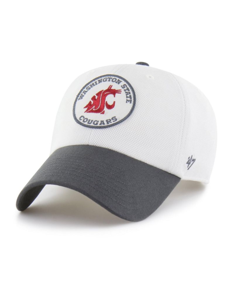 Men's and Women's '47 White/Gray Washington State Cougars Pique Patch Clean Up Adjustable Hat