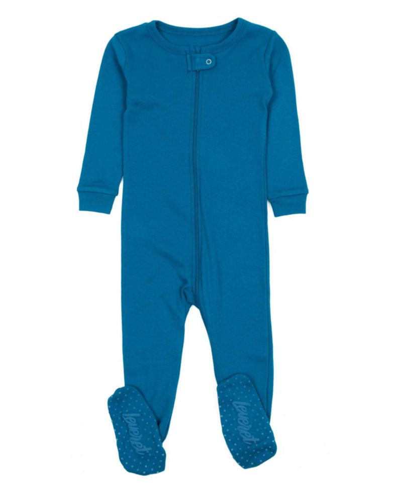 Toddler Matching Family One Piece Footed Cotton Long Sleeve Solid Color Pajamas 2T-5T