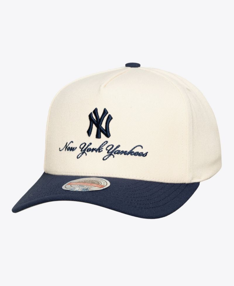 Men's Cream/Navy New York Yankees Flawless Stretch-Snapback Hat