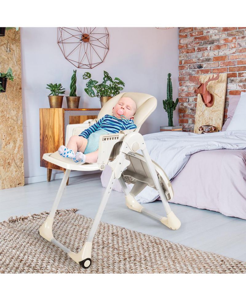 3 in 1 Adjustable Baby High Chair with 7 Height Levels and Double Tray for Feeding