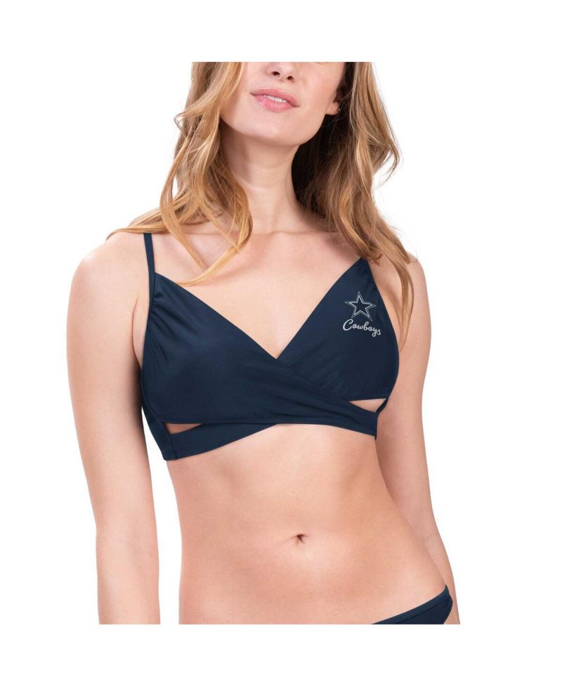 Women's Navy Dallas Cowboys Hall of Fame Bikini Top