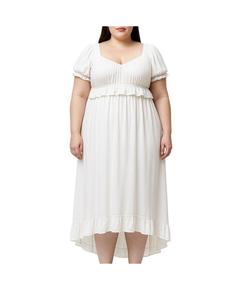 Plus Size Ruffled Hem Maxi Dress