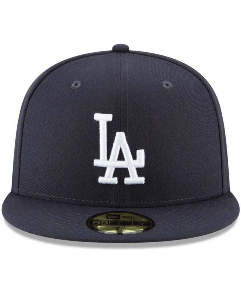 Men's Navy Los Angeles Dodgers Logo White 59FIFTY Fitted Hat