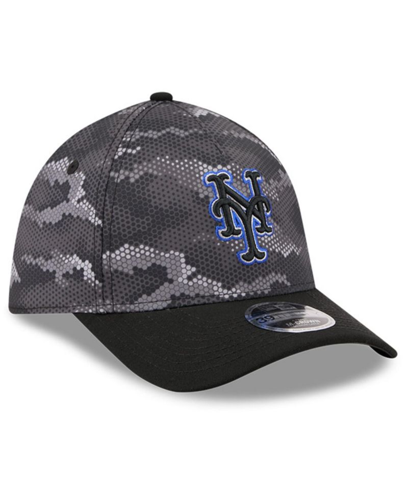 Men's Black New York Mets Camo 39THIRTY A-Frame Flex Hat