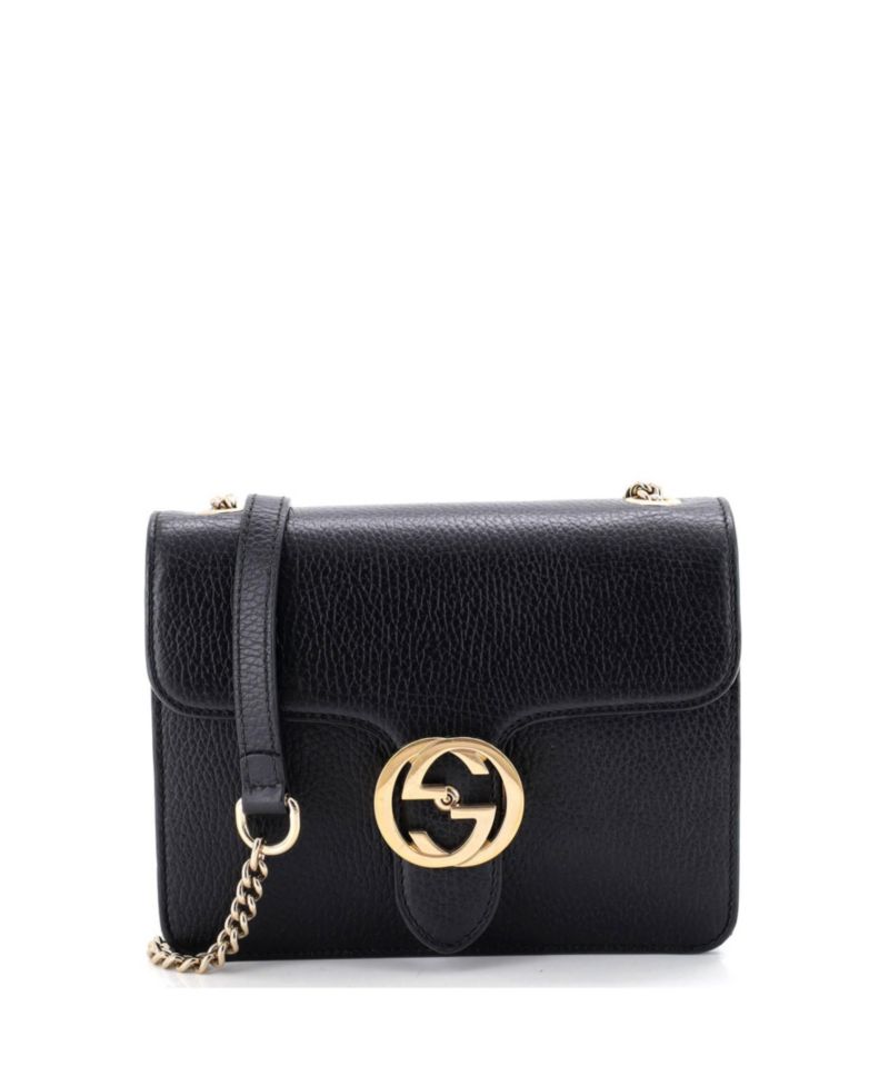 Small Interlocking Shoulder Bag Leather