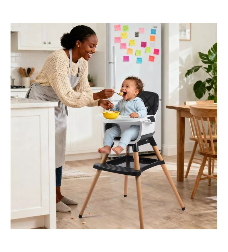 7-in-1 Convertible Baby High Chair with Removable Tray and 5-Point Harness